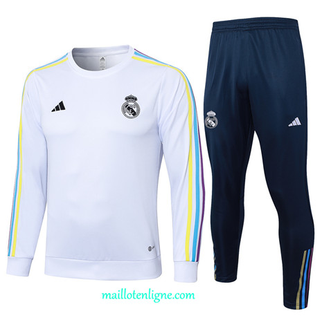 Thai Maillot Ensemble Real Madrid Survetement Blanc 2024 2025 ligne 4873