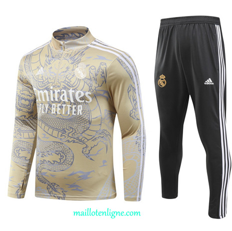 Thai Maillot Ensemble Real Madrid special edition Survetement jaune clair 2024 2025 ligne 4879