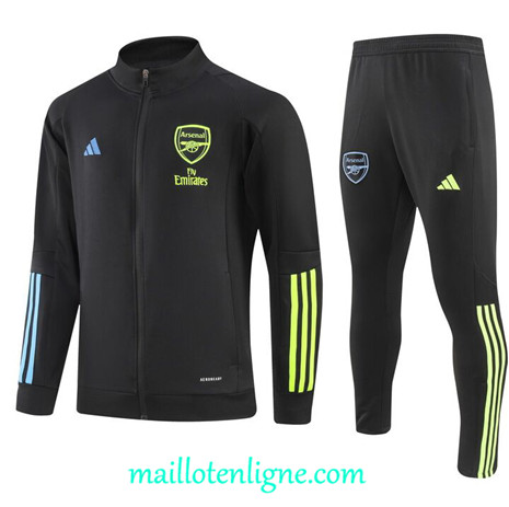 Thai Maillot Ensemble Arsenal Enfant Veste Survetement noir 2024 2025 ligne 4885