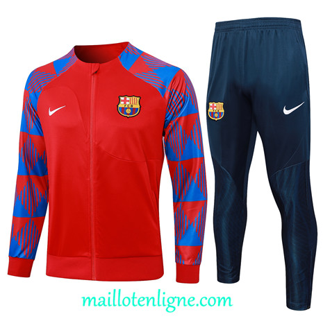 Thai Maillot Ensemble Barcelone Enfant Veste Survetement rouge 2024 2025 ligne 4896