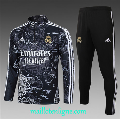 Thai Maillot Ensemble Real Madrid Enfant Survetement noir 2024 2025 ligne 4924