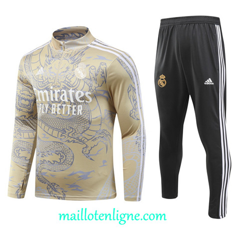 Thai Maillot Ensemble Real Madrid Enfant special Survetement jaune clair 2024 2025 ligne 4925