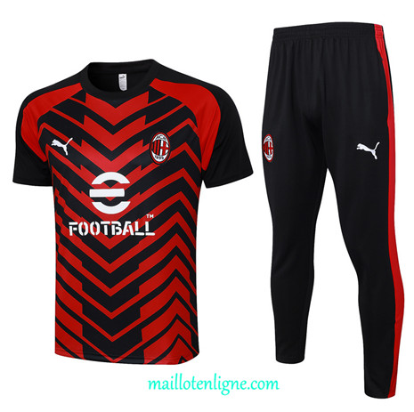 Thai Maillot Ensemble AC Milan polo Training rouge 2024 2025 ligne 4927