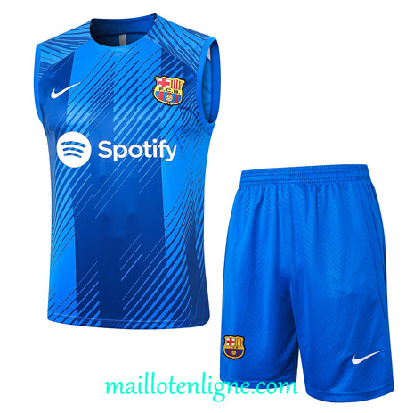 Thai Maillot Ensemble Barcelone Debardeur Training bleu 2024 2025 ligne 4935