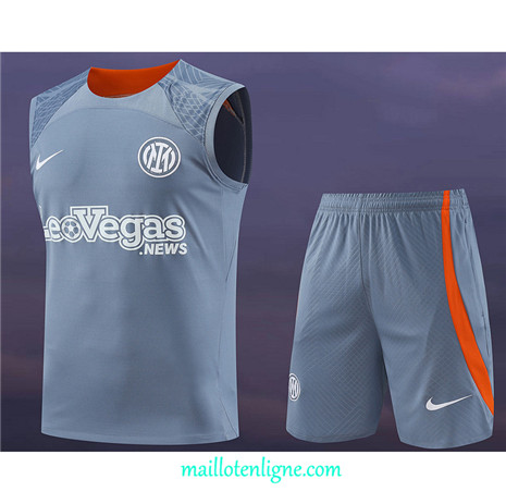 Thai Maillot Ensemble Inter Milan Debardeur Training gris 2024 2025 ligne 4955