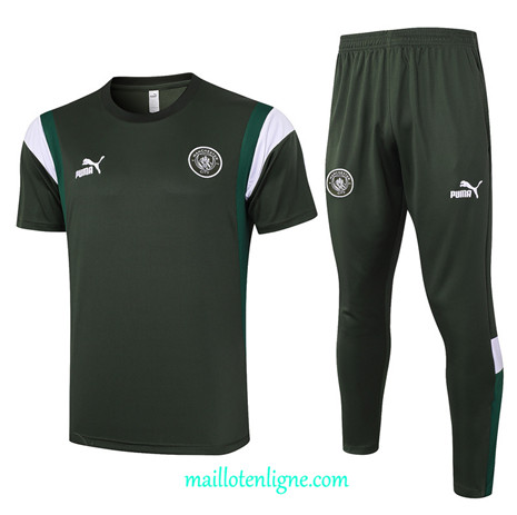 Thai Maillot Ensemble Manchester City polo Training vert foncé 2024 2025 ligne 4960