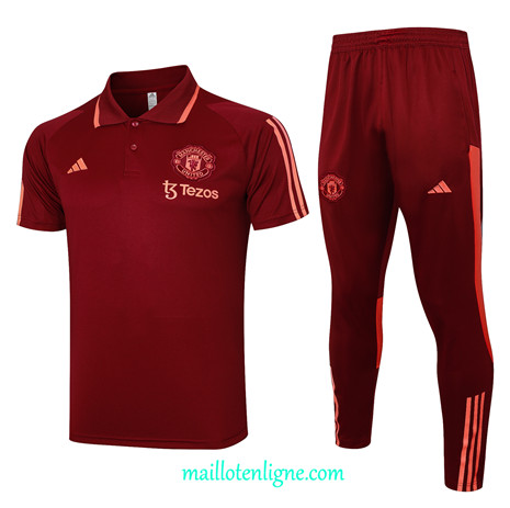 Thai Maillot Ensemble Manchester United polo Training rouge 2024 2025 ligne 4961