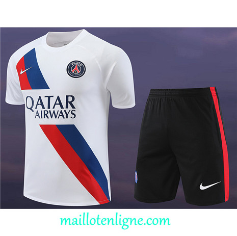 Thai Maillot Ensemble Paris Paris Saint-Germain Training Blanc 2024 2025 ligne 4974