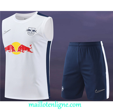 Thai Maillot Ensemble RB Leipzig Debardeur Training Blanc 2024 2025 ligne 4988