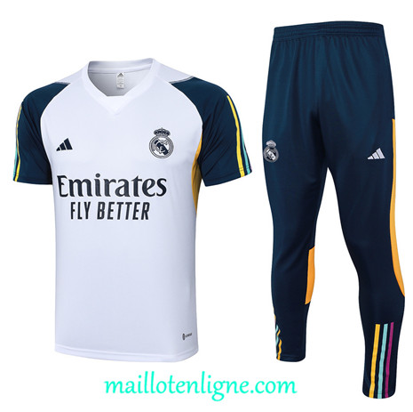 Thai Maillot Ensemble Real Madrid polo Training Blanc 2024 2025 ligne 4992