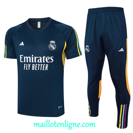 Thai Maillot Ensemble Real Madrid polo Training bleu marine 2024 2025 ligne 4993