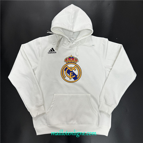 Thai Maillot Sweat A Capuche Real Madrid Blanc 2024 2025 ligne 5043