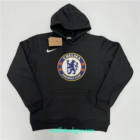 Thai Maillot Sweat A Capuche Chelsea noir 2024 2025 ligne 5052