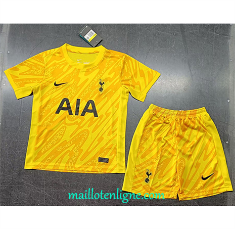 Thai Maillot Tottenham Hotspur Enfant goalkeeper jaune 2024 2025 ligne 46379