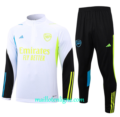 Thai Maillot Ensemble Arsenal Enfant Survetement Blanc 2024 2025 ligne 46159