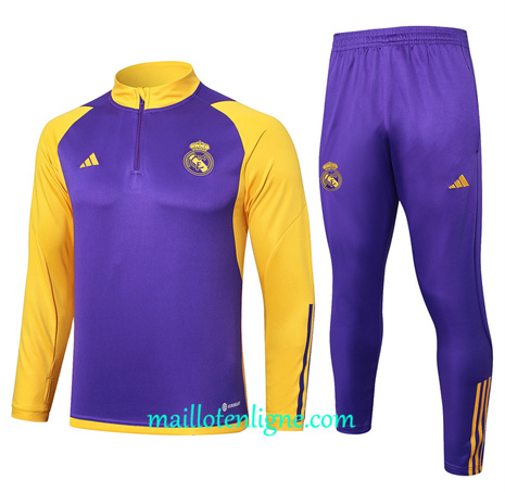 Thai Maillot Ensemble Real Madrid Enfant Survetement Violet 2024 2025 ligne 46135
