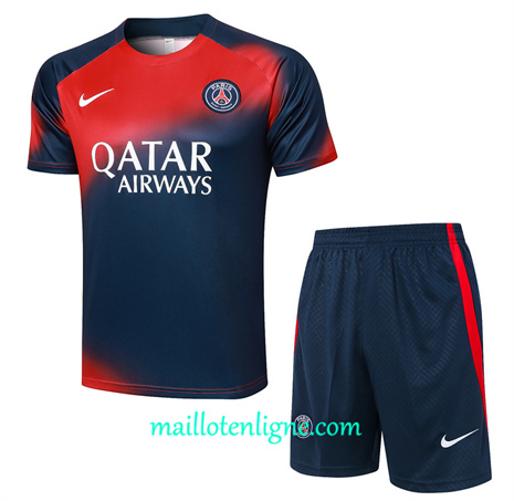 Thai Maillot Ensemble Paris Saint-Germain + Short Training bleu royal 2024 2025 ligne 46213