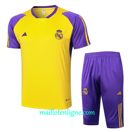 Thai Maillot Ensemble Real Madrid + Short Training jaune 2024 2025 ligne 46249