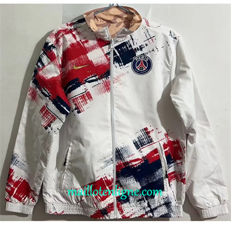 Thai Maillot Réversible Coupe vent Paris Saint-Germain Blanc 2024 2025 ligne 46314