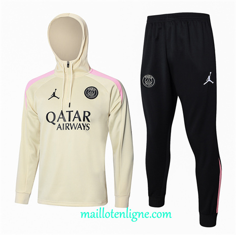 Thai Maillot Ensemble Paris Saint-Germain Survetement à Capuche Jaune 2024 2025 ligne248588