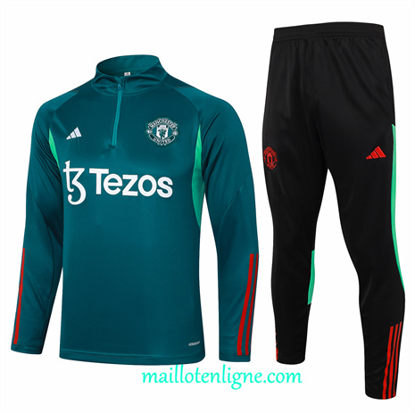 Thai Maillot Ensemble Manchester United Enfant Survetement Vert 2024 2025 ligne248670