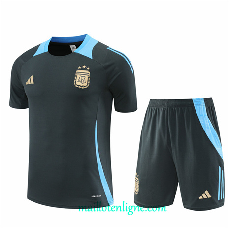 Thai Maillot Ensemble Argentine Enfant + Short Training Gris foncé 2024 2025 ligne248743