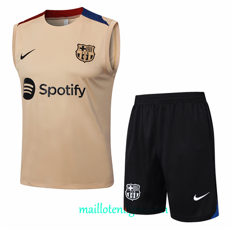 Thai Maillot Ensemble Barcelone Debardeur Training Jaune 2024 2025 ligne248765