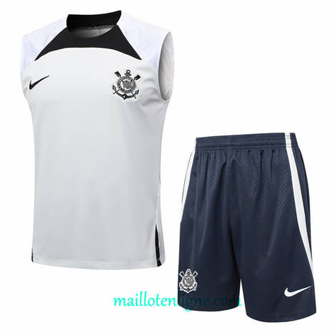 Thai Maillot Ensemble Corinthians Debardeur Training Gris Clair 2024 2025 ligne248782