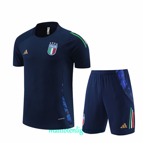 Thai Maillot Ensemble Italie + Short Training Bleu Marine 2024 2025 ligne248828