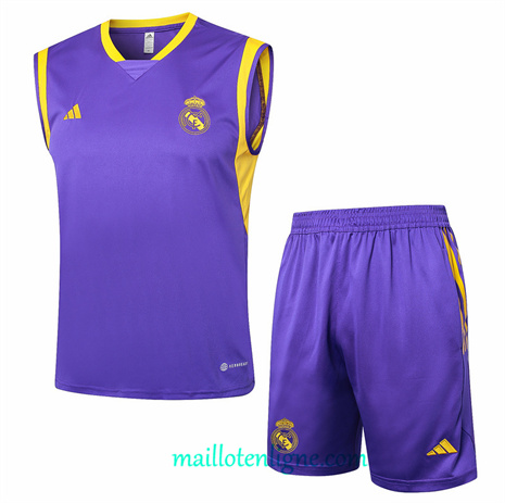Thai Maillot Ensemble Real Madrid Debardeur Training Violet 2024 2025 ligne248899