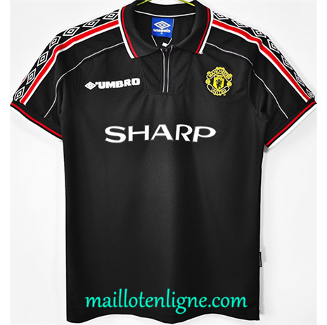 Thai Maillot de Retro Manchester United Noir 1998-99 ligne253682