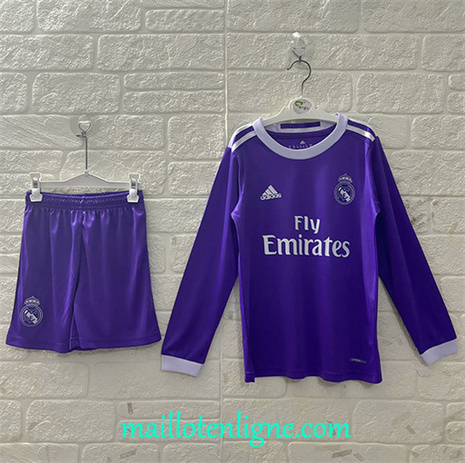Thai Maillot de Retro Real Madrid Enfant Exterieur Manche Longue 2016-17 ligne253575