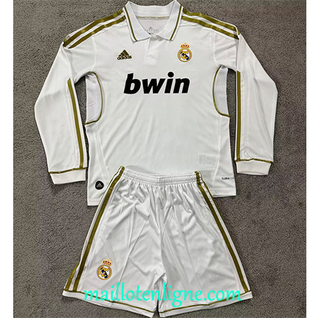 Thai Maillot de Retro Real Madrid Enfant Domicile Manche Longue 2011-12 ligne253586