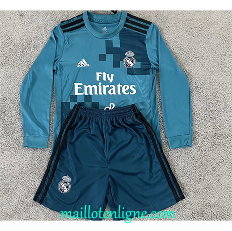 Thai Maillot de Retro Real Madrid Enfant Third Manche Longue 2017-18 ligne253588