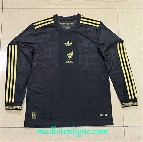 Thai Maillot de Mexique Doré Cup Manche Longue 2025 2026 ligne253354
