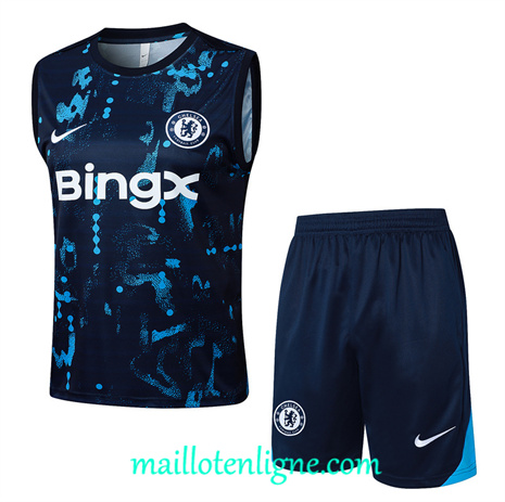 Thai Maillot de Ensemble Chelsea Debardeur Training bleu royal 2024 2025 ligne253880