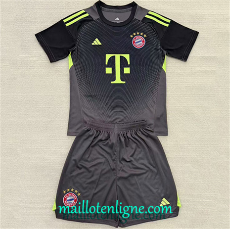 Thai Maillot Bayern Munich Enfant Gardien De But noir 2025 2026