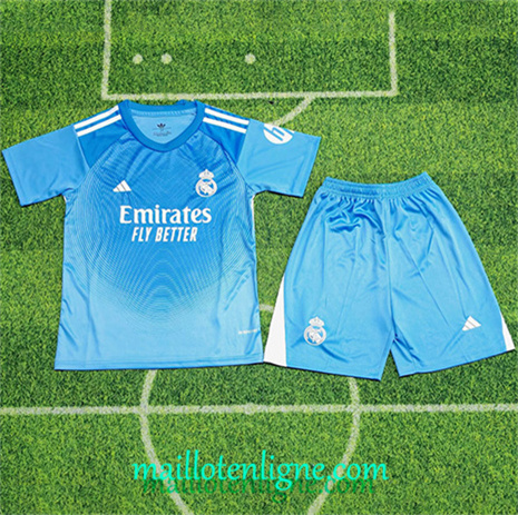 Thai Maillot Real Madrid Enfant Gardien De But Bleu 2025 2026