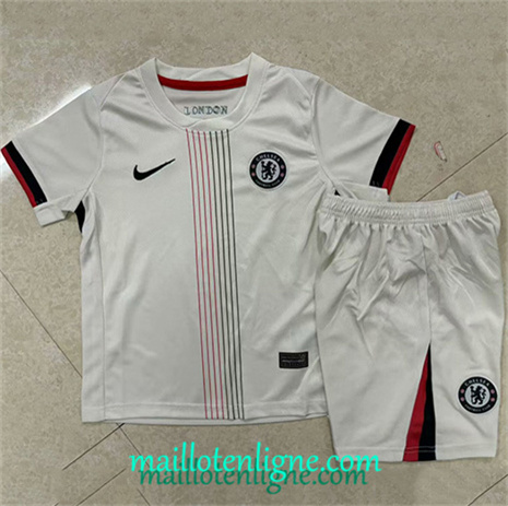 Thai Maillot Chelsea Enfant Exterieur Blanc 2025 2026