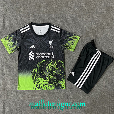 Thai Maillot Liverpool Enfant noir/Vert 2025 2026