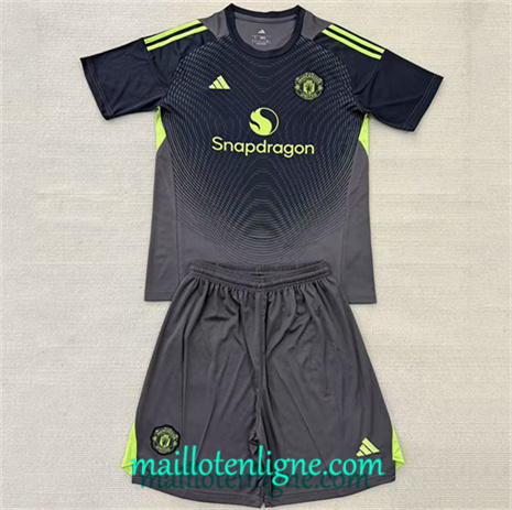 Thai Maillot Manchester United Enfant Gardien De But noir 2025 2026