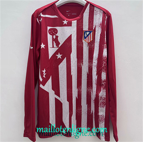 Thai Maillot Atletico de Madrid Manche Longue Rouge 2025 2026