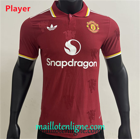 Thai Maillot Player Manchester United lapel Rouge 2025 2026