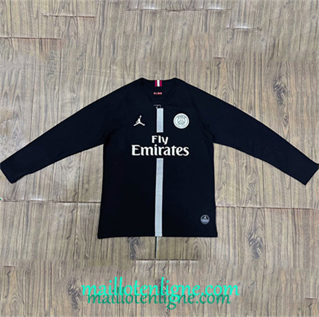 Thai Maillot Retro Paris Saint-Germain Manche Longue Noir 2018-19