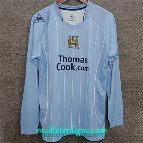 Thai Maillot Retro Manchester City Domicile Manche Longue 2007-08