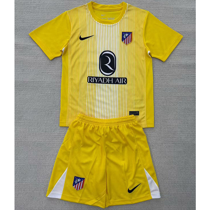 Maillot Atletico Madrid Enfant Gardien De But Jaune 2025 2026 ligne8134