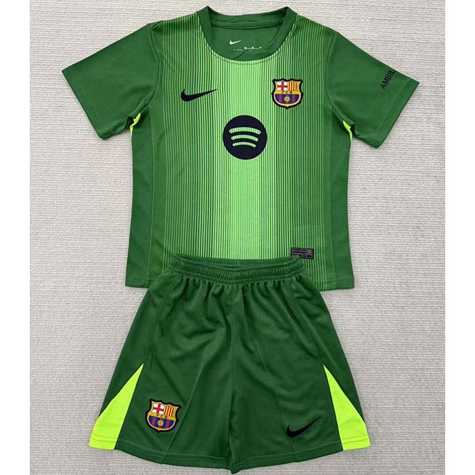 Maillot Barcelone Enfant Gardien de but Vert 2025 2026 ligne8205