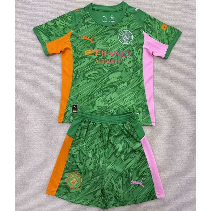 Maillot Manchester City Enfant Gardien de but Vert 2025 2026 ligne8256