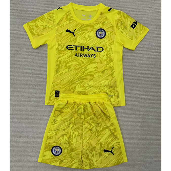 Maillot Manchester City Enfant Gardien de but Jaune 2025 2026 ligne8258