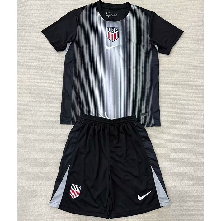 Maillot États-Unis Enfant Gardien de but Noir 2025 2026 ligne8236